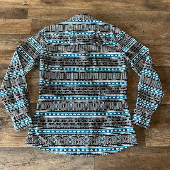 COWGIRL HARDWARE Western Rodeo Shirt  Turquoise Pearl Snap Womens Medium - Picture 4 of 8